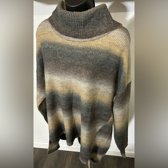 Time And Tru Cowl Neck Ombré Super Soft Fall/winter Sweater Size XL Long & Loose - Picture 7 of 12